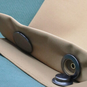 Metal snap button detail for functional apparel fastening
