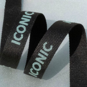 Black webbing tape used for garment and bag trims
